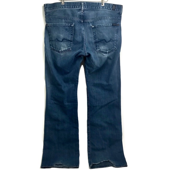 7 For All Mankind Bootcut Frayed Hem Jeans 36X33 - Picture 3 of 14